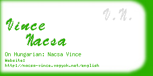 vince nacsa business card